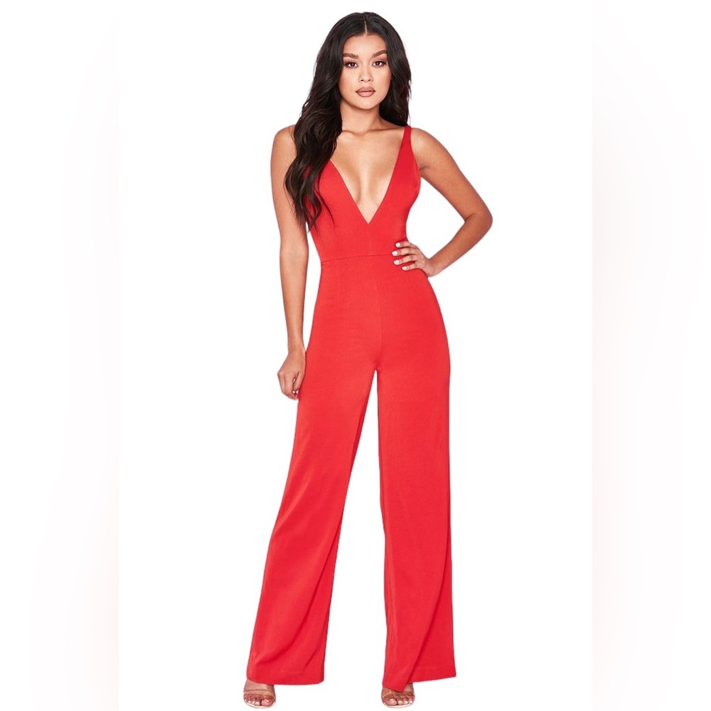 House of CB Leilah Red Jumpsuit